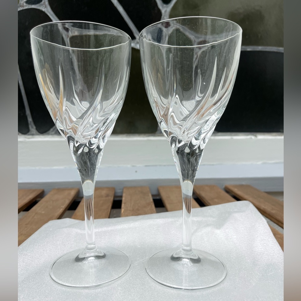 COPY - Trix by Royal Crystal Rock (RCR) 8 3/4” White Wine Glasses (2) EXCELLENT